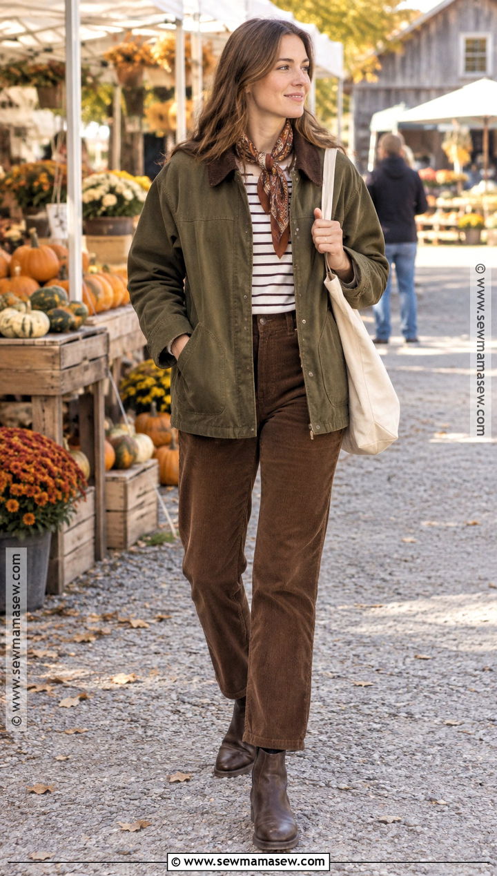 Barn Jacket and Corduroy Pants Fall Outfit - 15 fall outfits women aesthetic 2026
