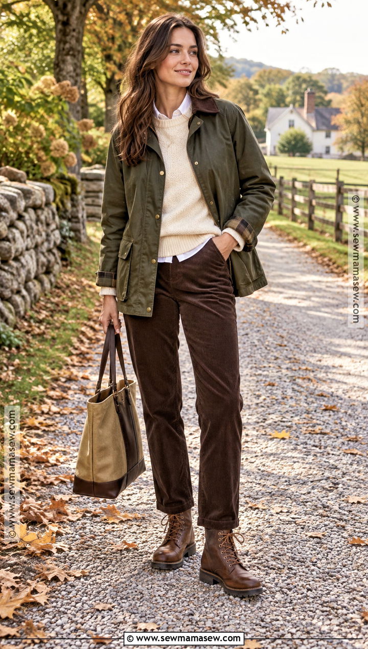 Barn Jacket and Corduroy Pants Fall Outfit - 25 Fall Season Outfits