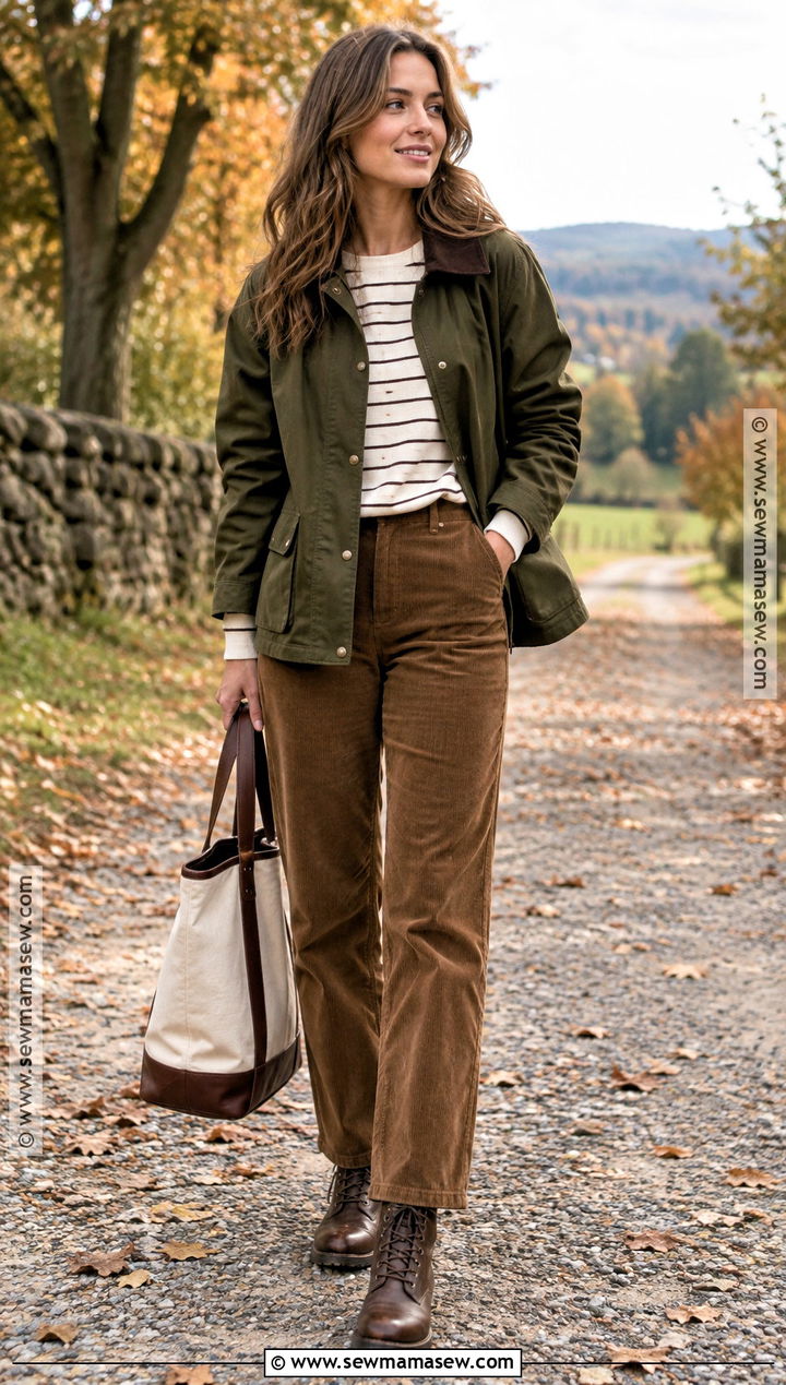 Barn Jacket and Corduroy Pants Fall Outfit - 30 fall inspo outfits