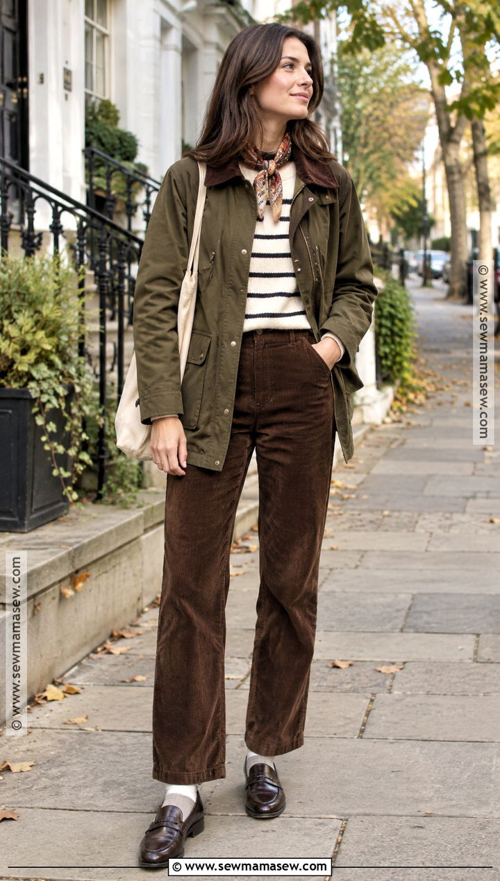 Barn Jacket and Corduroy Pants Outfit - 20 winter inspo outfits fall street styles