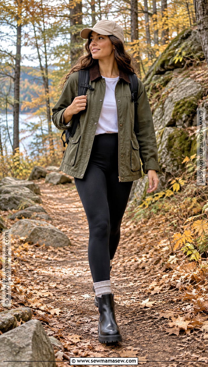 Barn Jacket and Leggings Autumn Stroll Outfit - 15 Autumn Stroll Outfit Ideas