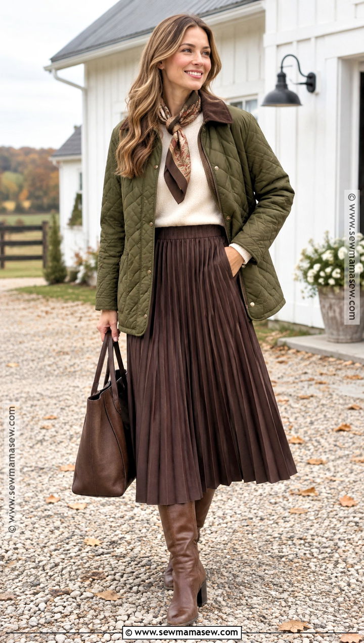 Barn Jacket and Midi Skirt Outfit - 15 trend fall winter 2026 outfits