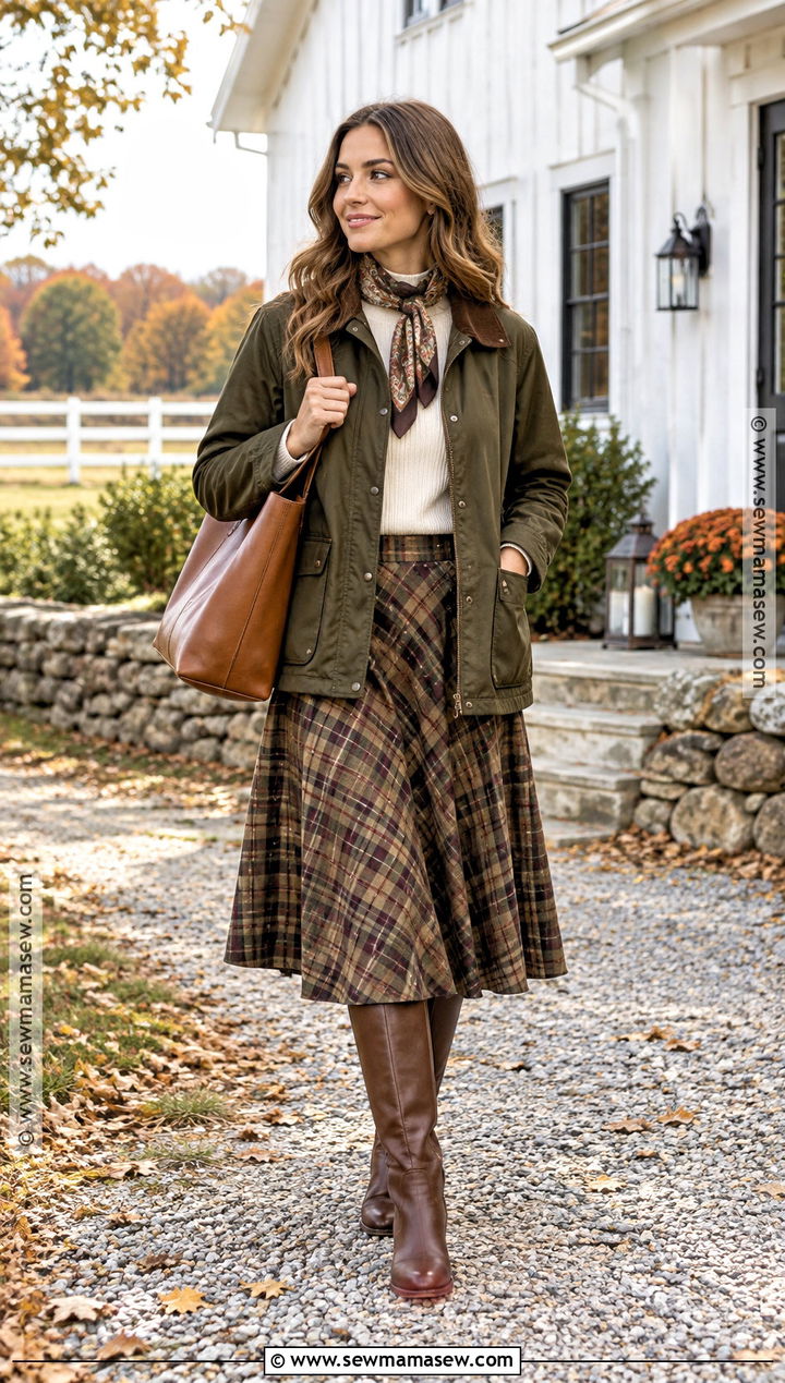 Barn Jacket and Midi Skirt Outfit - 15 fall winter outfits 2026