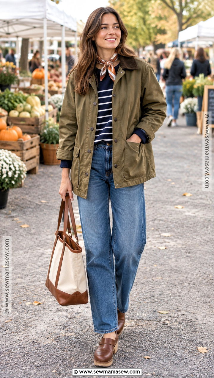 Barn Jacket and Relaxed Jeans Fall Outfit - 20 Fall Fit Inspo Ideas for Women