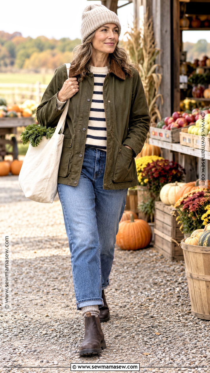 Barn Jacket and Relaxed Jeans Harvest Outfit - 20 Harvest Outfits