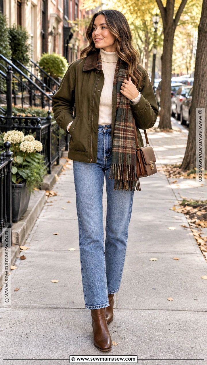 Barn Jacket and Straight Jeans Fall Outfit - 20 style for fall ideas