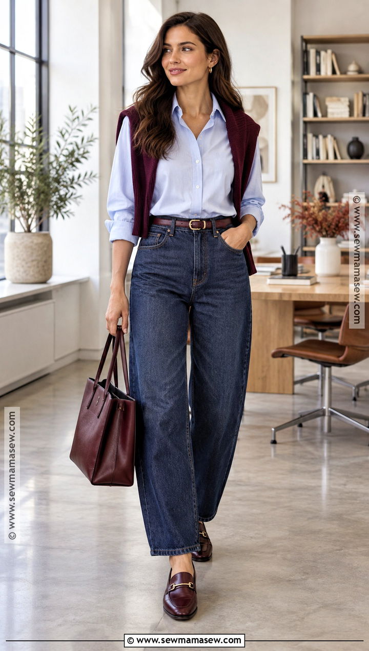 Barrel Jeans With A Button Down Shirt - 20 barrel jeans fall outfit