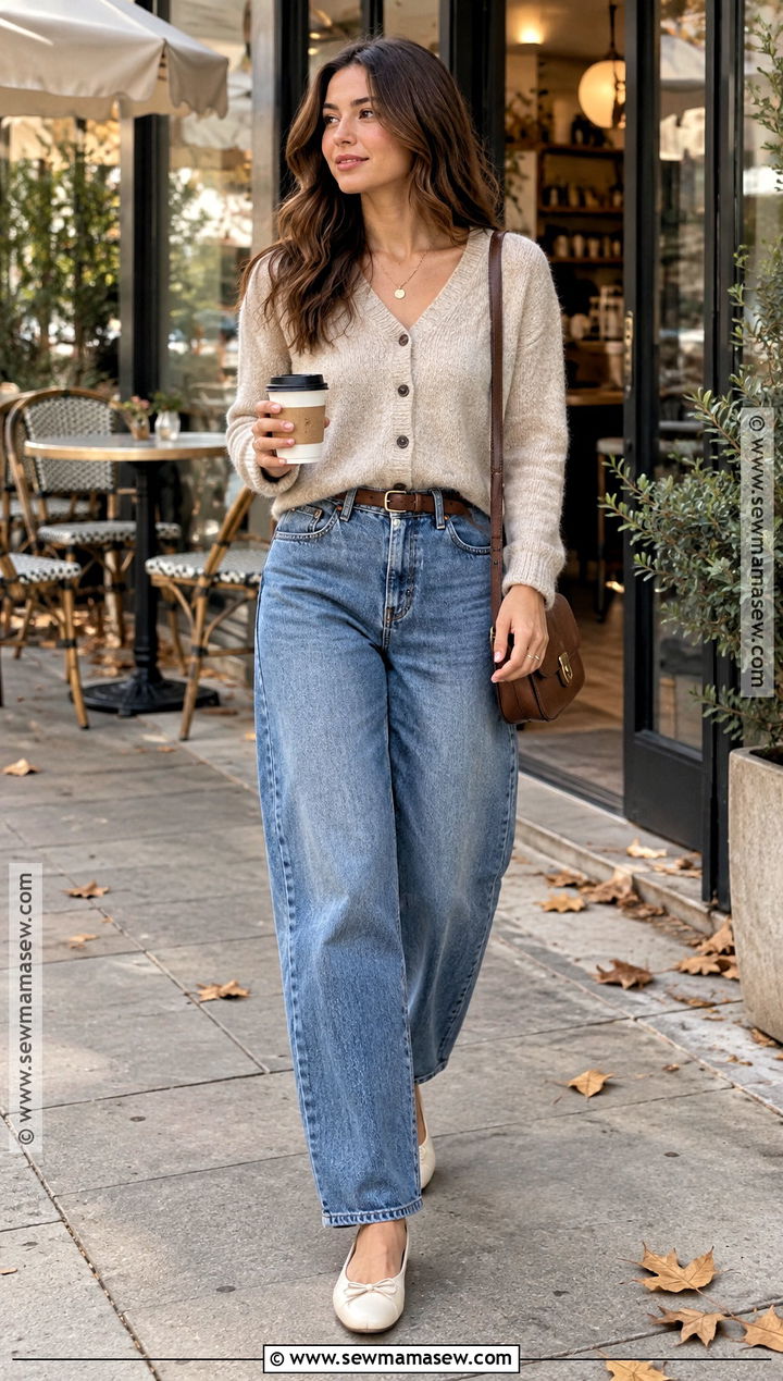 Barrel Jeans With A Cropped Cardigan - 20 barrel jeans fall outfit