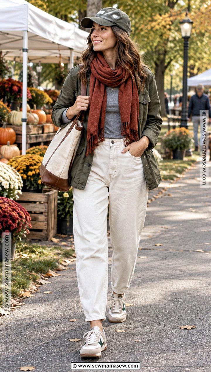 Barrel Jeans With A Utility Jacket - 20 barrel jeans fall outfit