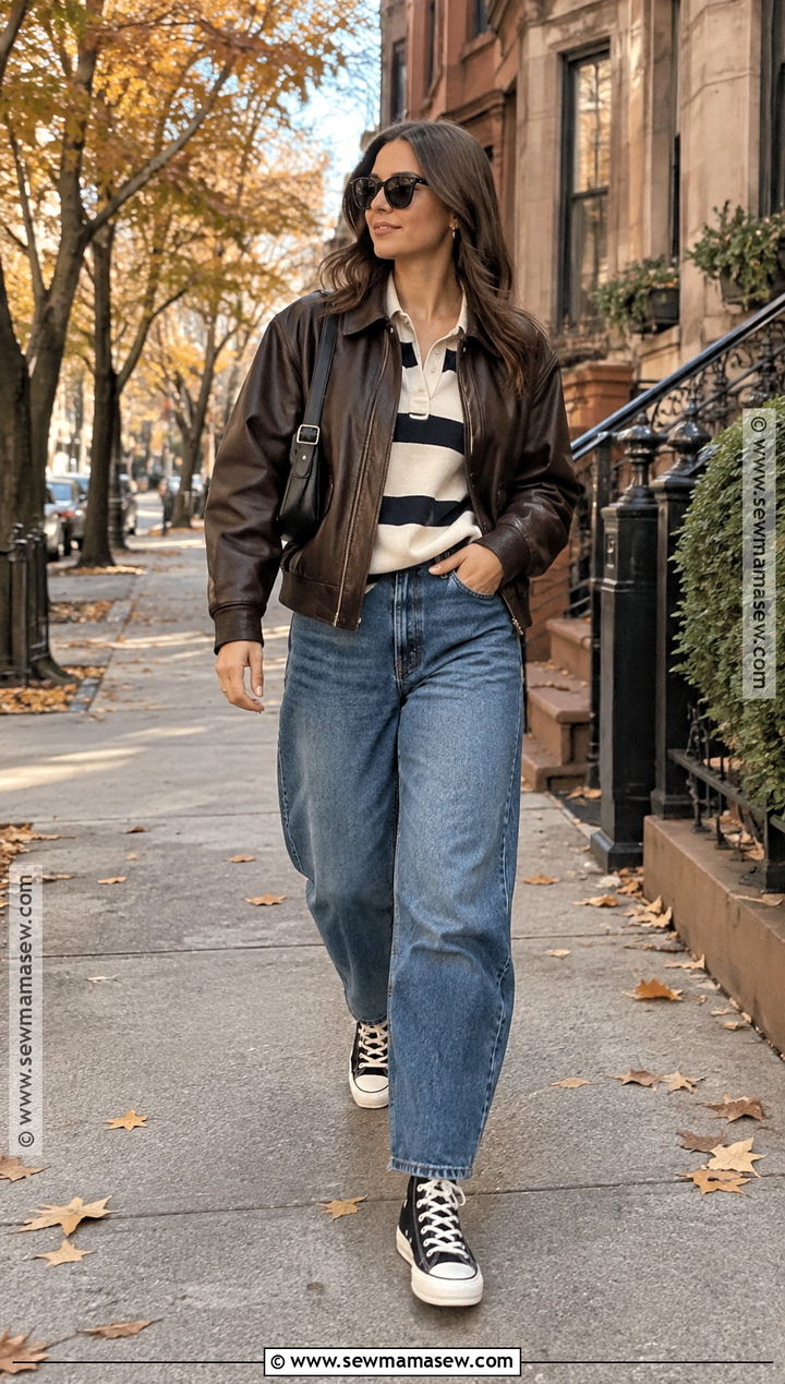 Barrel Jeans With High Top Converse - 15 Fall Outfits With High Top Converse