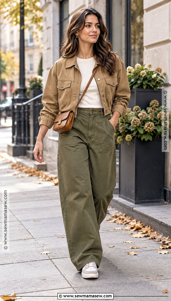 Barrel Leg Pants With Cropped Jacket - 20 autumn pants