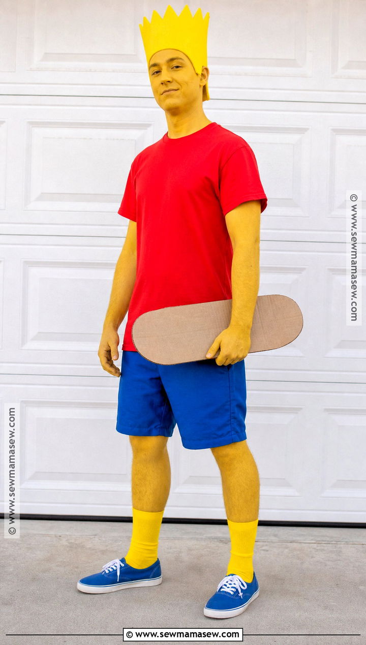 Bart Simpson Costume With Red Shirt - 30 Cartoon Characters Costume Ideas