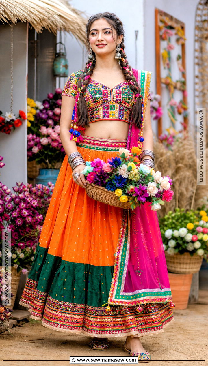 Basanti Colorful Lehenga Costume - 40 bollywood characters costumes