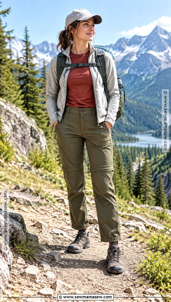 Base Layer And Convertible Hiking Pants Outfit - 20 Hiking Outfit Fall Mountain Ideas