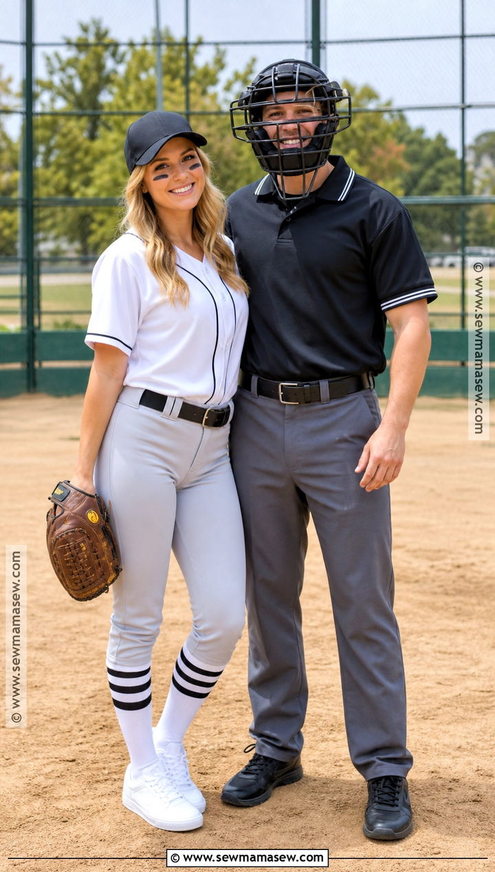 Baseball Player And Umpire Couple Costume - 30 baseball costume ideas