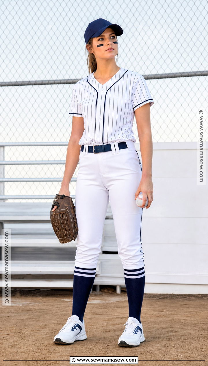 Baseball Player Costume With Pinstripe Uniform - 30 Masc Halloween Costumes for Women