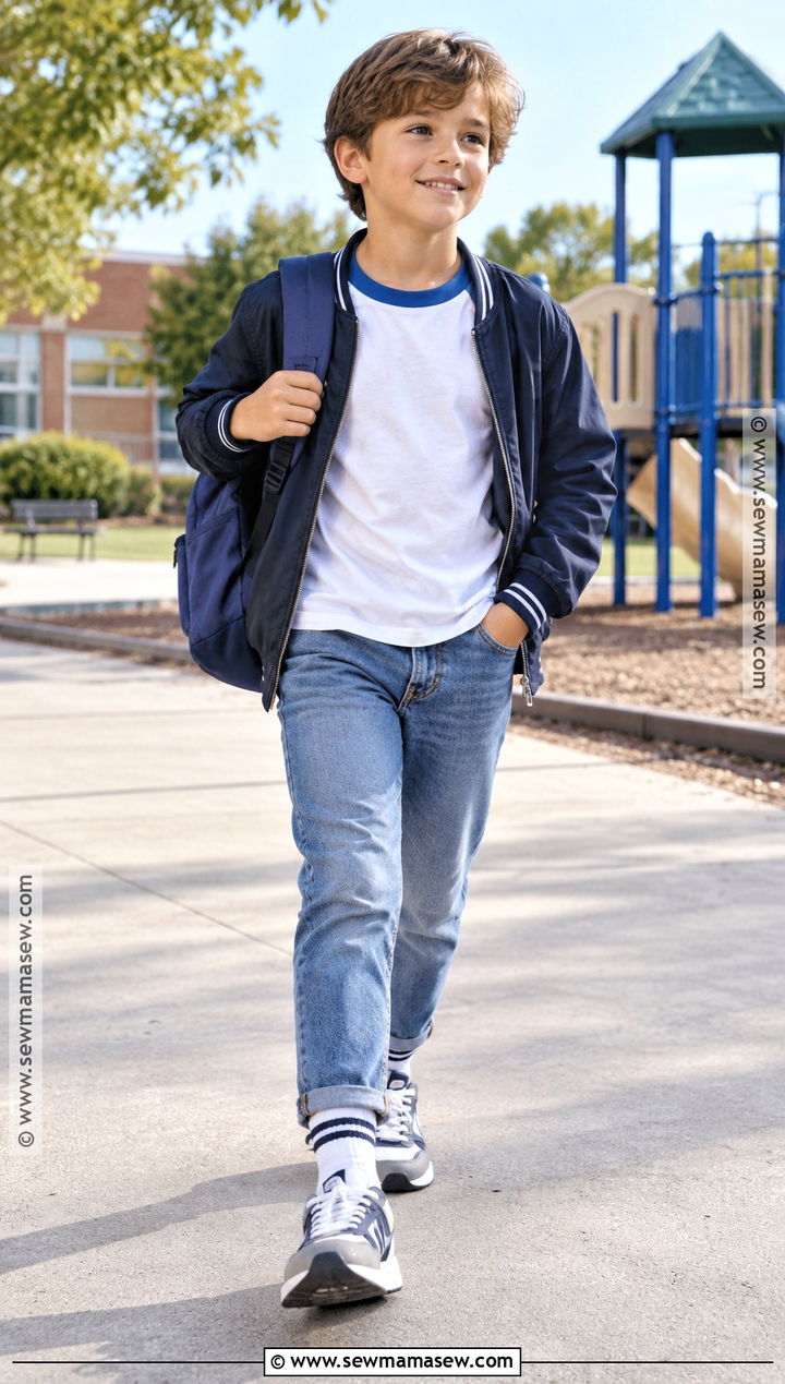Baseball Tee And Straight Leg Jeans Elementary School Outfit - 15 elementary back to school outfits