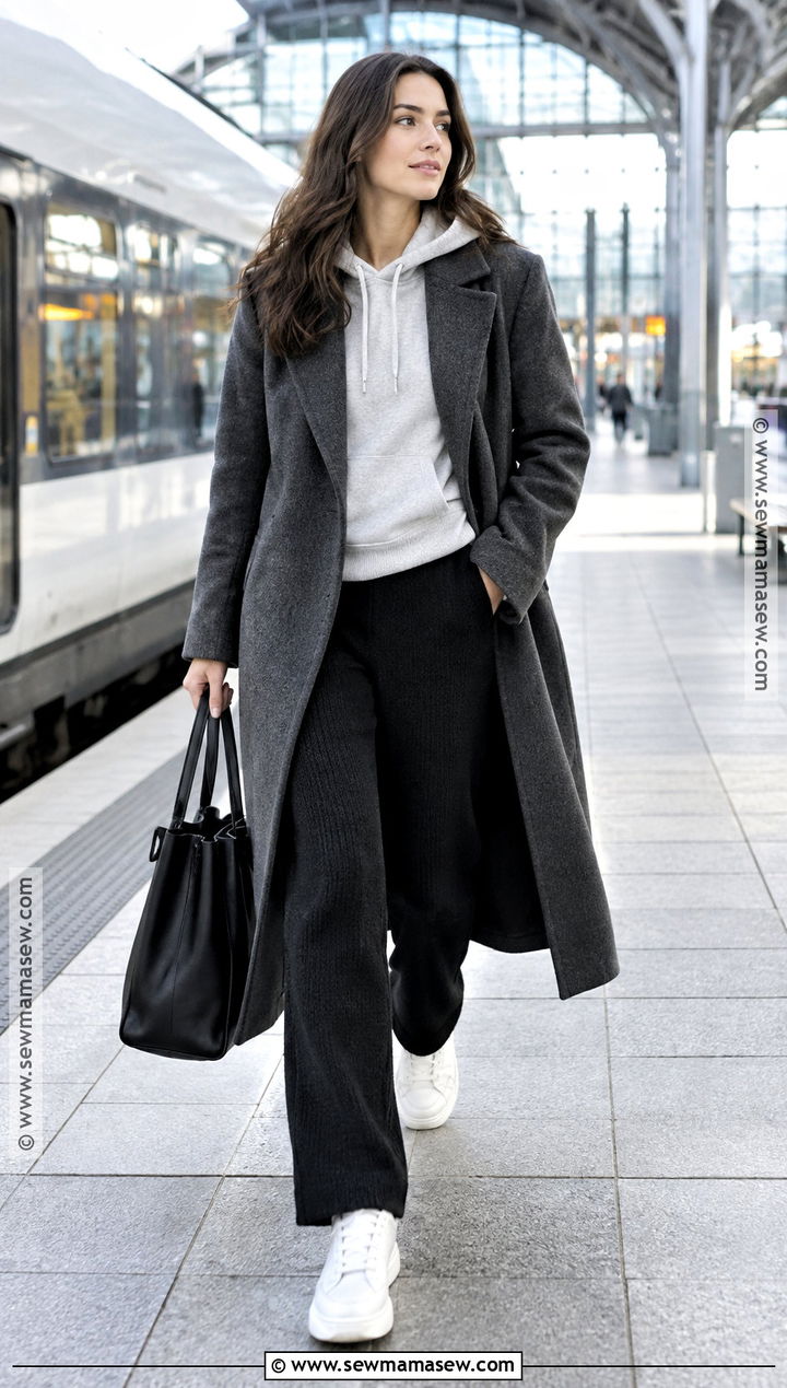 Basic Autumn Hoodie And Long Coat Outfit - 25 basic autumn outfits