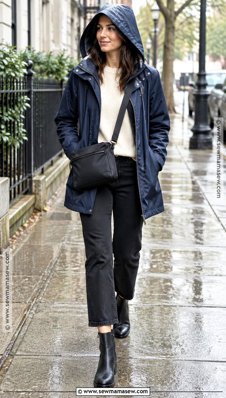 Basic Autumn Raincoat And Waterproof Boots Outfit - 25 basic autumn outfits