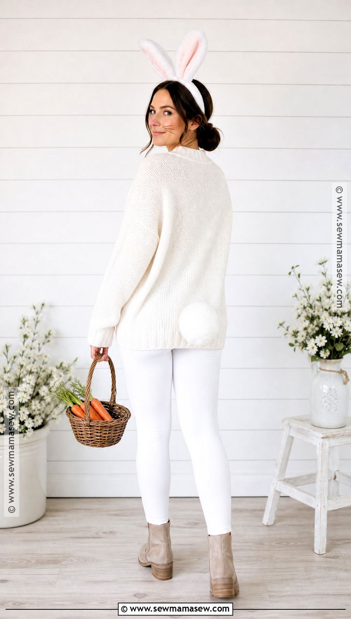 Basic Bunny Costume With Neutral Clothes - 35 basic halloween costume ideas