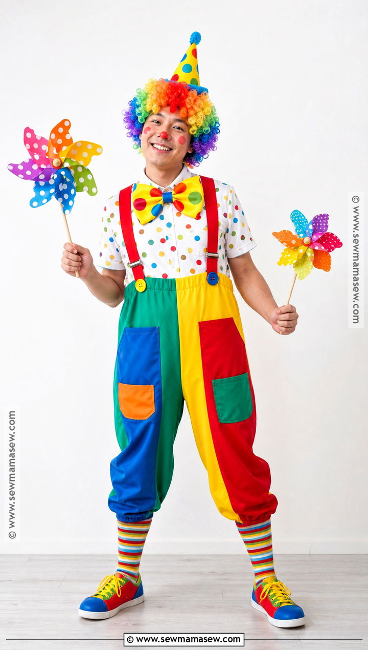 Basic Clown Costume With Colorful Clothes - 35 basic halloween costume ideas