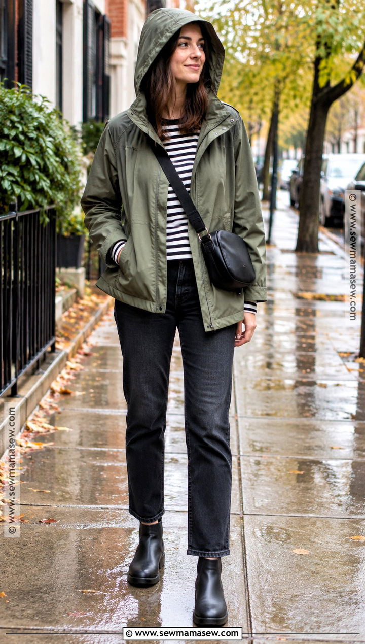 Basic Fall Rain Outfit With Waterproof Boots - 25 basic fall outfits