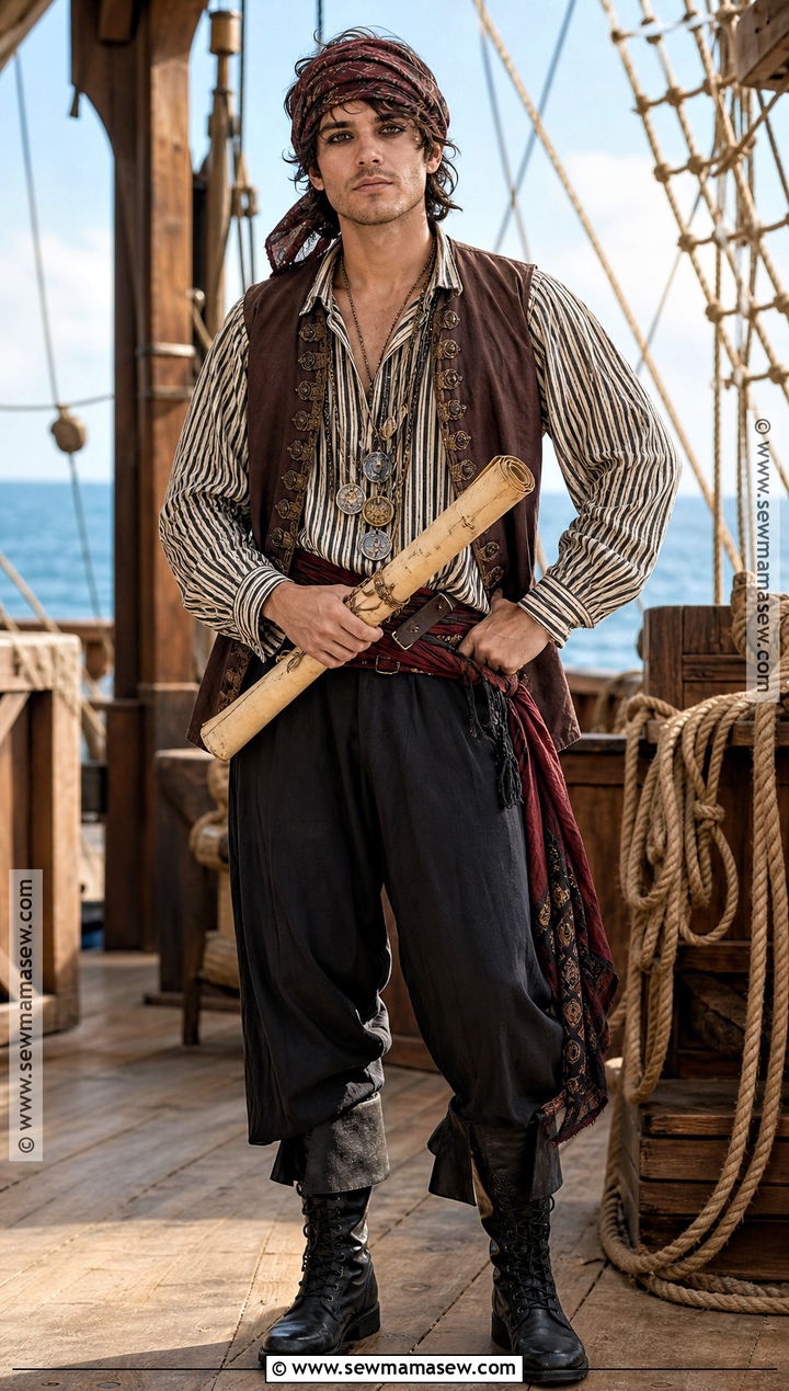 Basic Pirate Costume With Striped Shirt - 35 basic halloween costume ideas