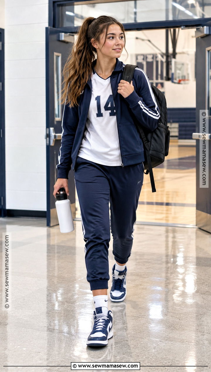 Basketball Shoes With Joggers And A Jersey Tee - 15 girls back to school shoes