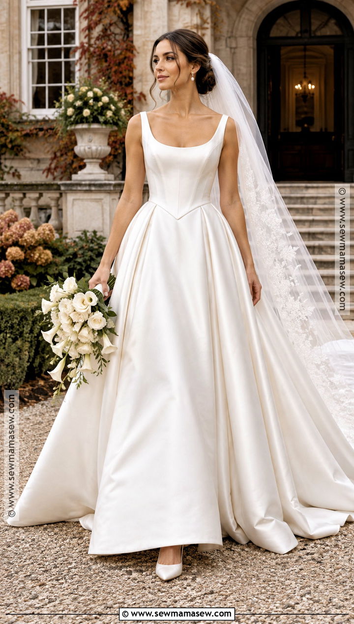 Basque Waist A Line Wedding Dress - 15 A Line Fall Wedding Dress Ideas