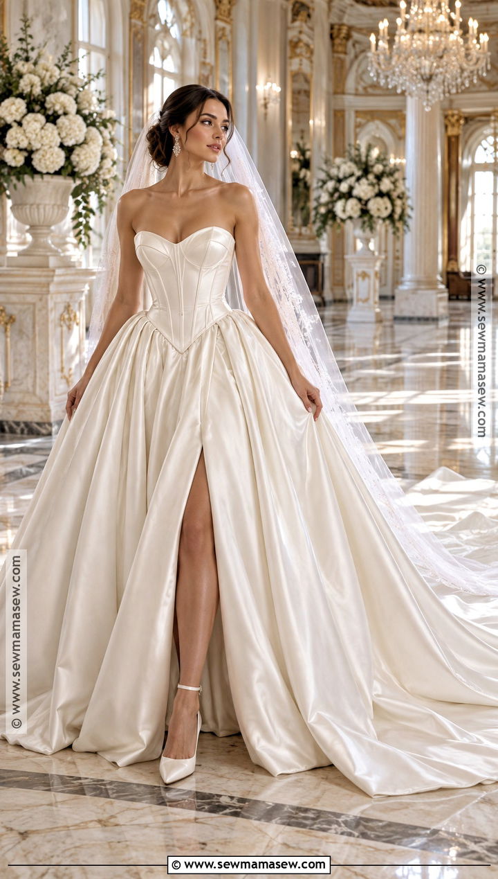 Basque Waist Ball Gown Fall Bridal Dress - 20 fall bridal dresses