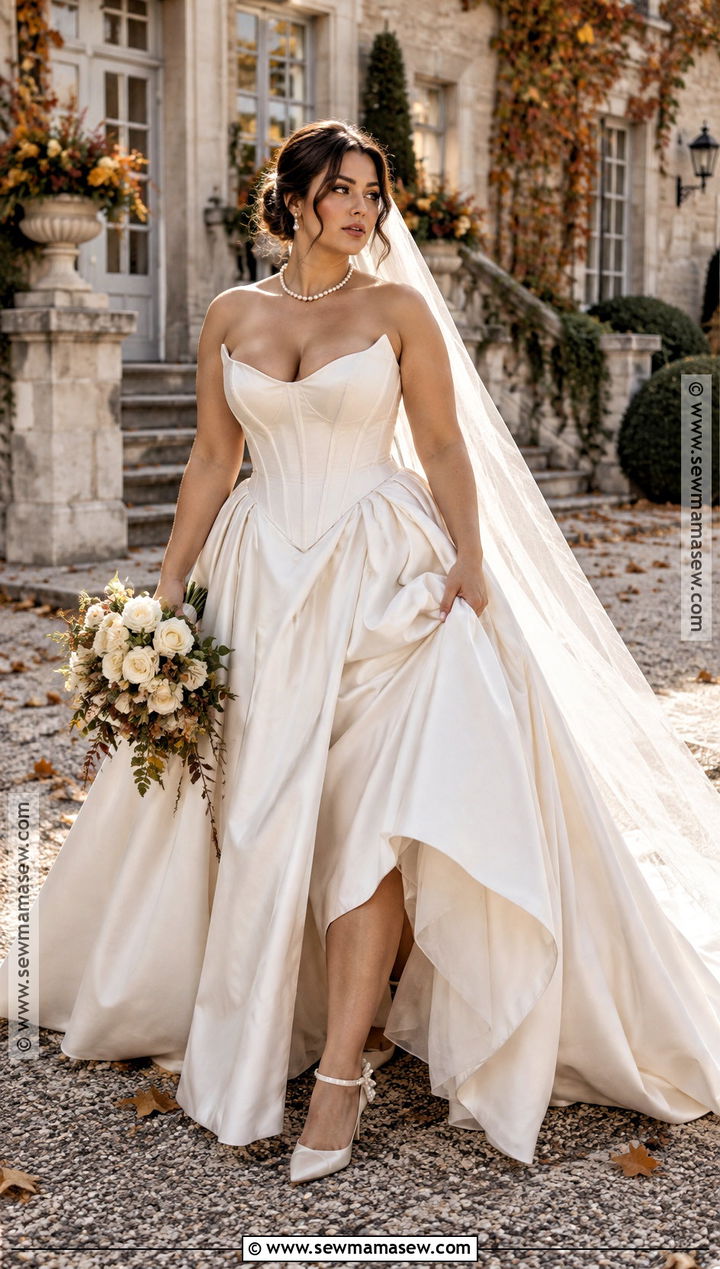 Basque Waist Corset Fall Bridal Look - 15 fall bridal looks
