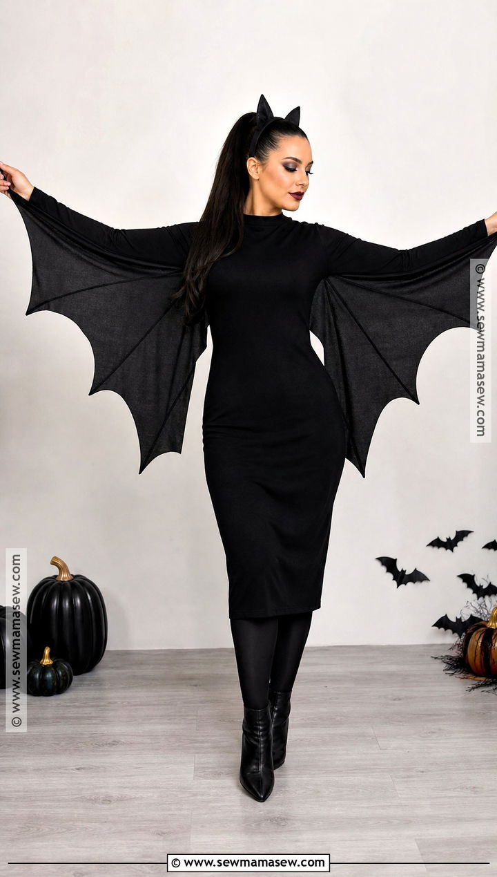 Bat Costume With Black Dress - 30 halloween costumes with black dress