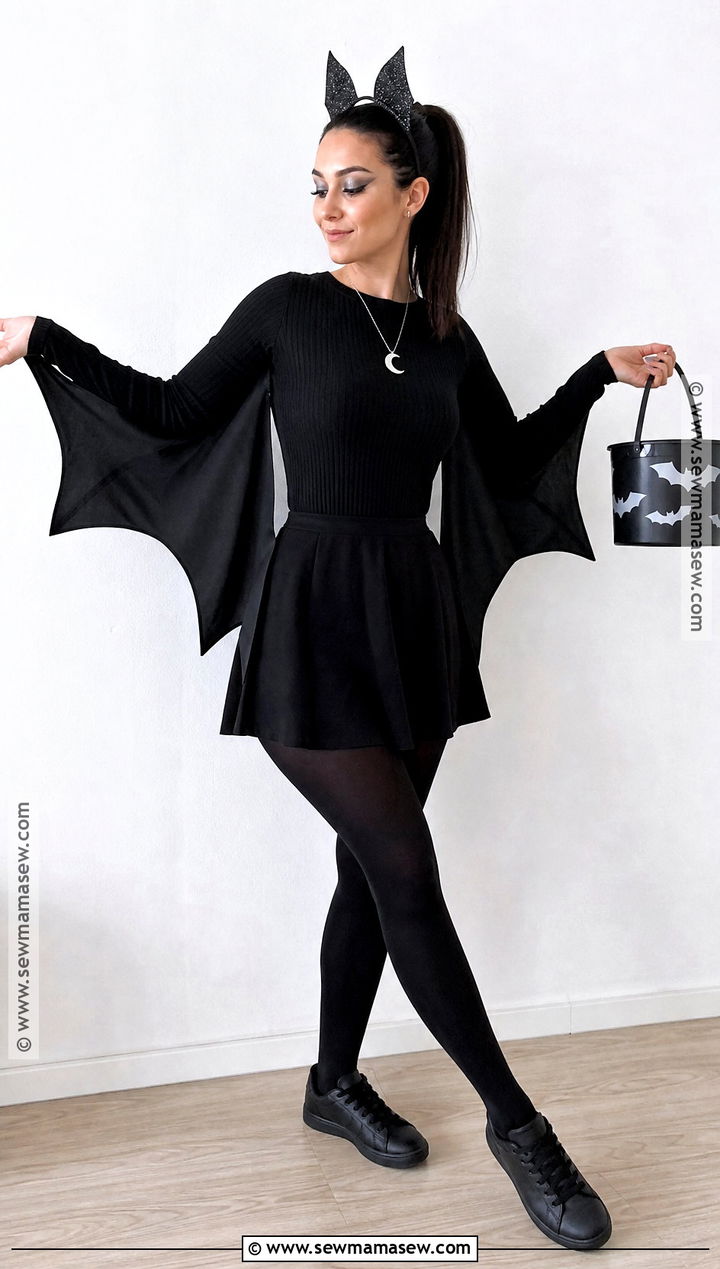 Bat Costume With Black Skater Skirt - 30 halloween costumes black skirt