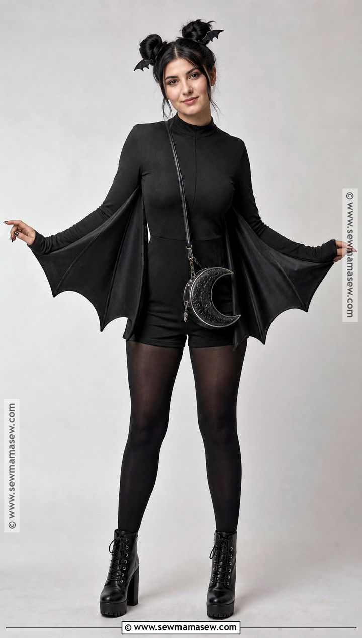 Bat Costume With Black Space Buns - 30 halloween costume black hair ideas