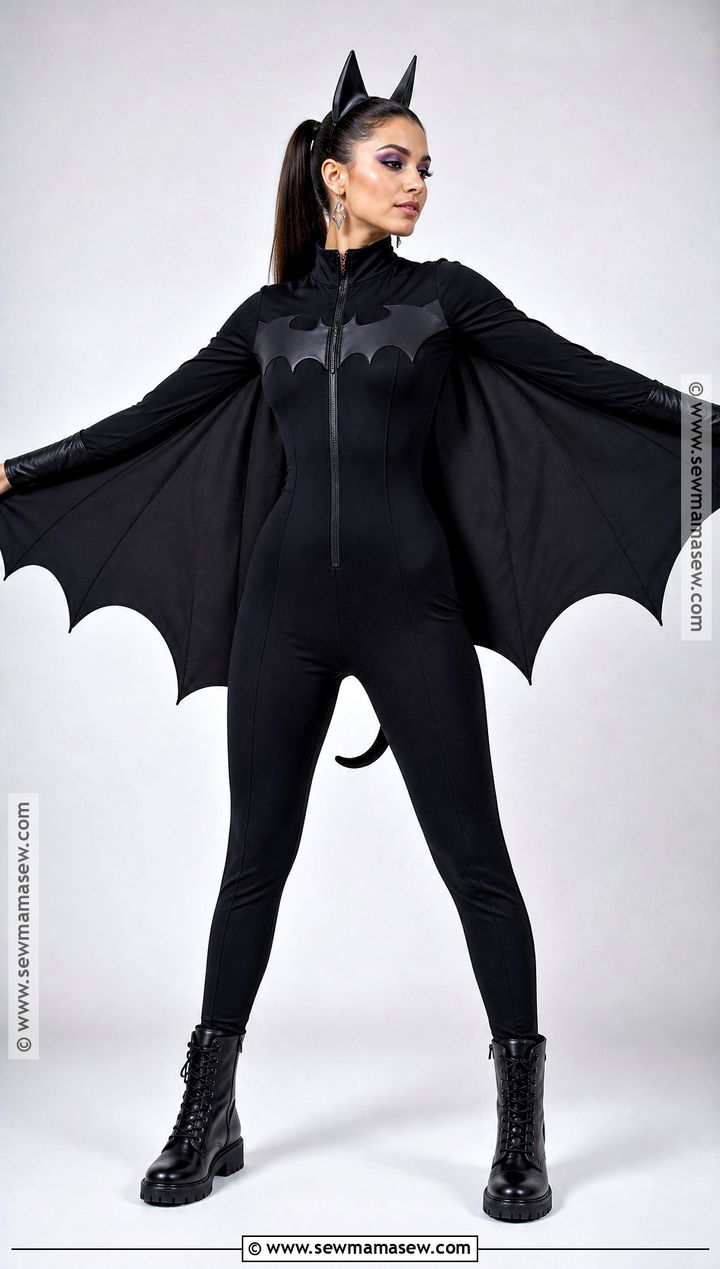 Bat Costume With Winged Cape - 30 Animal Halloween Costumes for Women