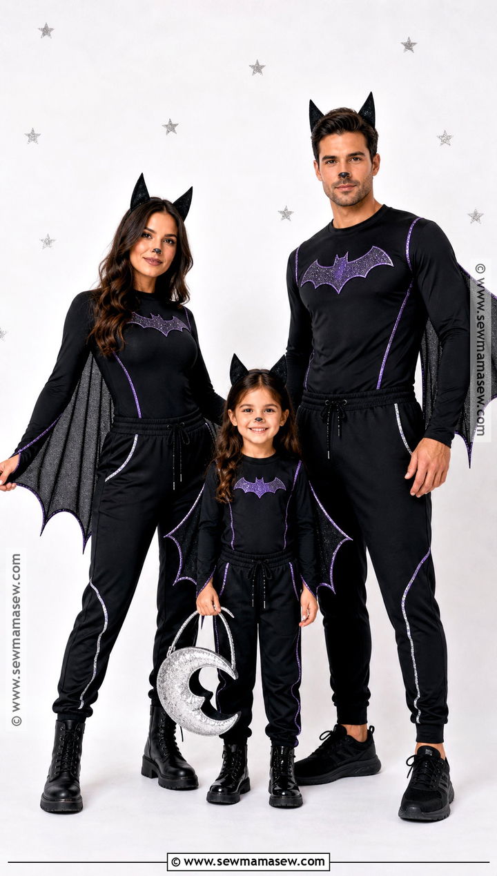 Bat Family Costume - 45 family of 3 halloween costumes