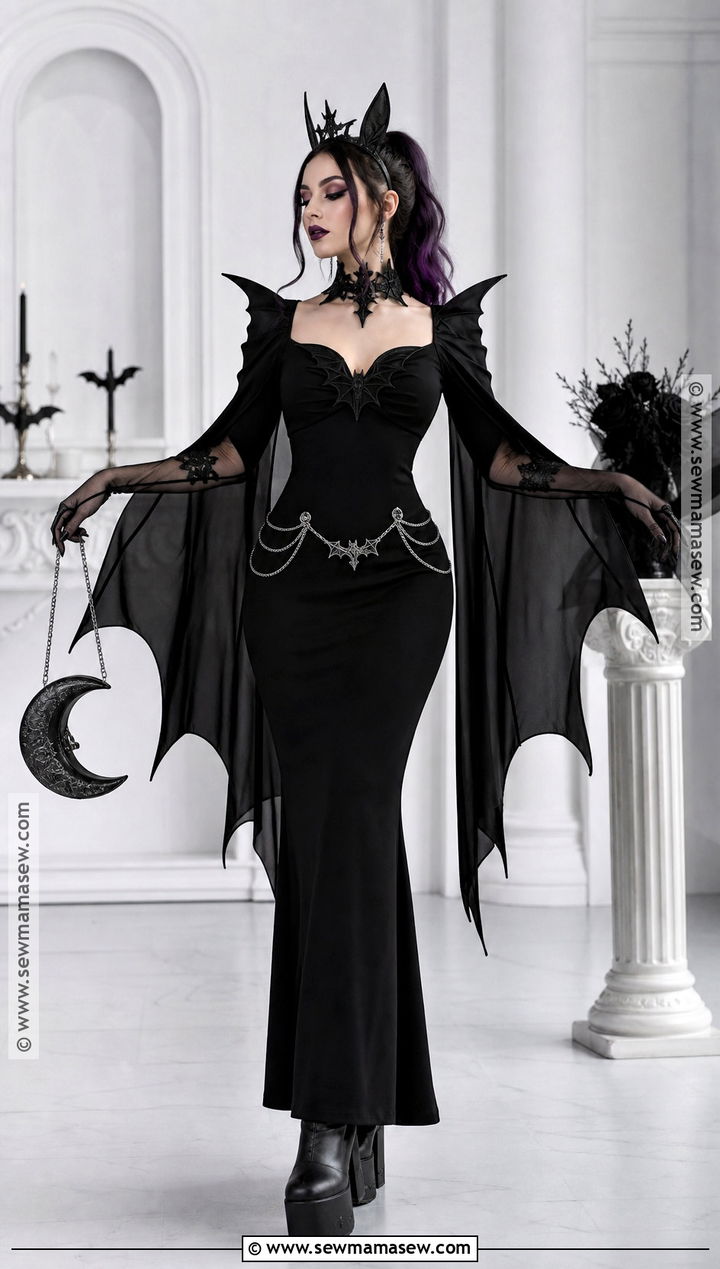 Bat Queen Costume With Wing Sleeves - 35 scary halloween costume ideas for women