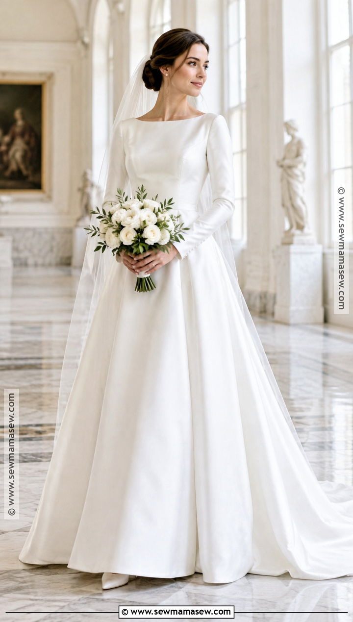 Bateau Neck Fall Wedding Dress - 25 fall wedding dresses bride