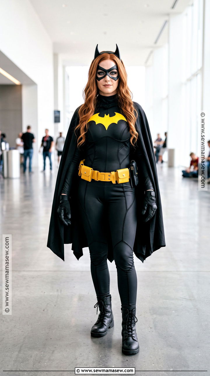 Batgirl Costume With Black Cape And Yellow Details - 30 Female Superhero Costumes