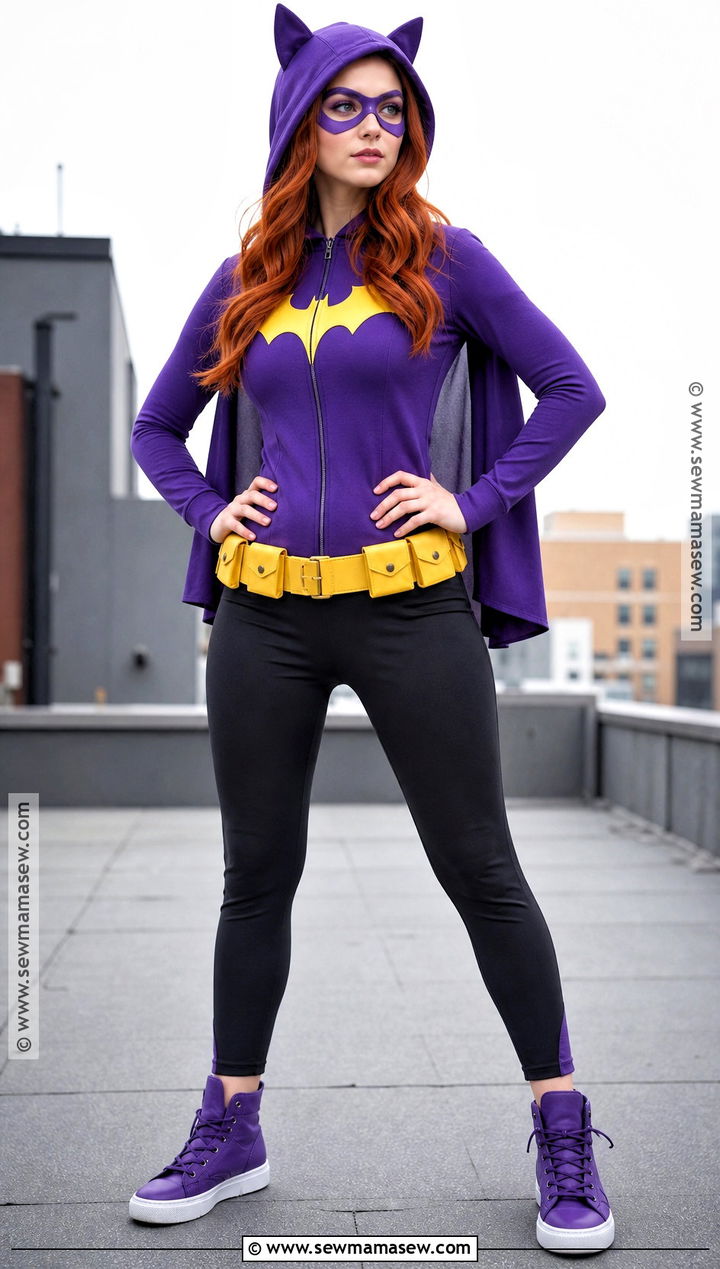 Batgirl Costume With Purple Hoodie - 30 Easy Superhero Costumes