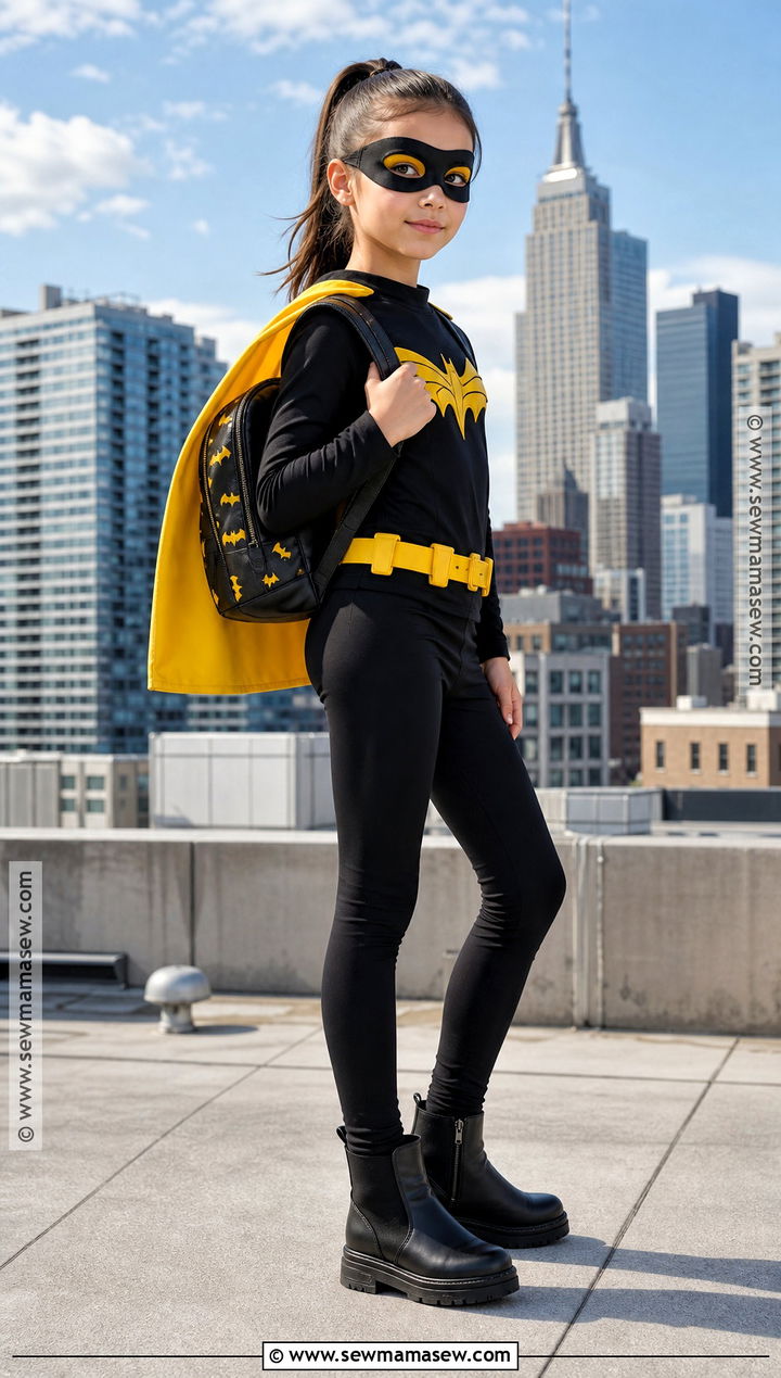 Batgirl Costume With Yellow Cape - 30 halloween costumes girls for kids