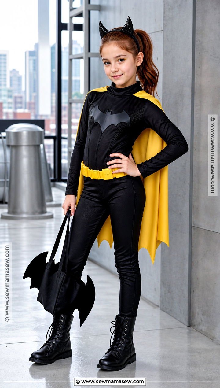 Batgirl Costume With Yellow Cape - 35 Girl Costume Ideas