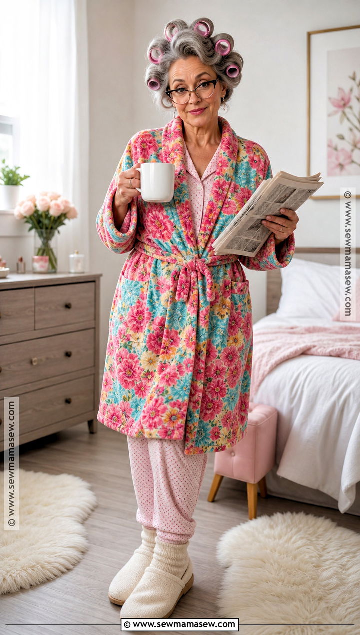 Bathrobe Granny Costume - 40 old lady costume ideas