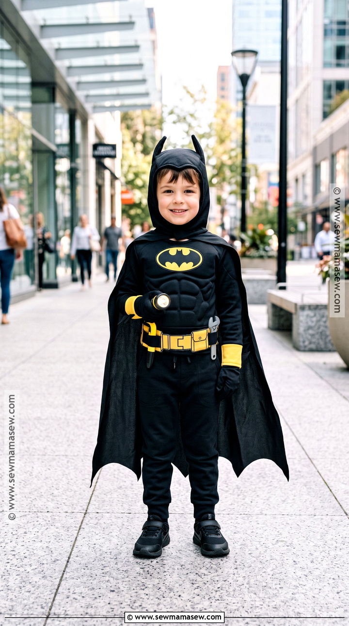 Batman Costume With Black Cape - 30 halloween costumes kids for boys