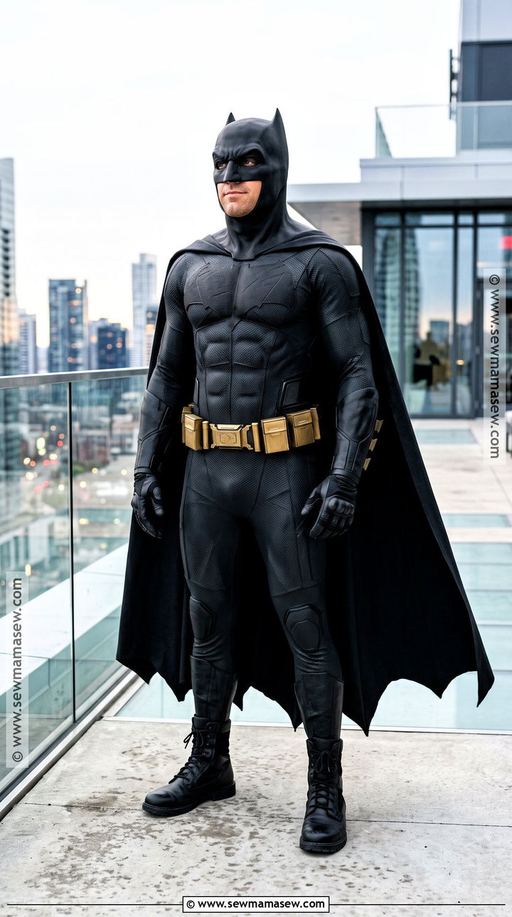 Batman Costume With Black Cape And Utility Belt - 30 superhero costume ideas