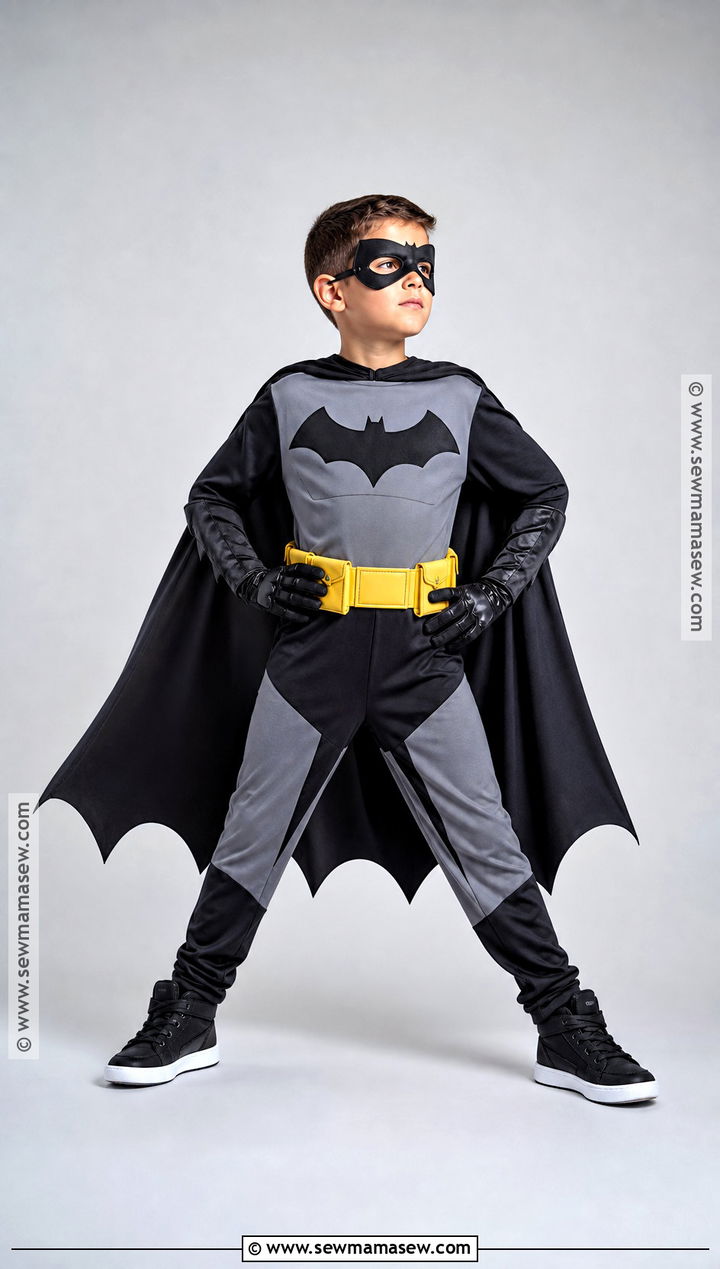 Batman Costume With Black Cape And Utility Belt - 40 boys halloween costumes