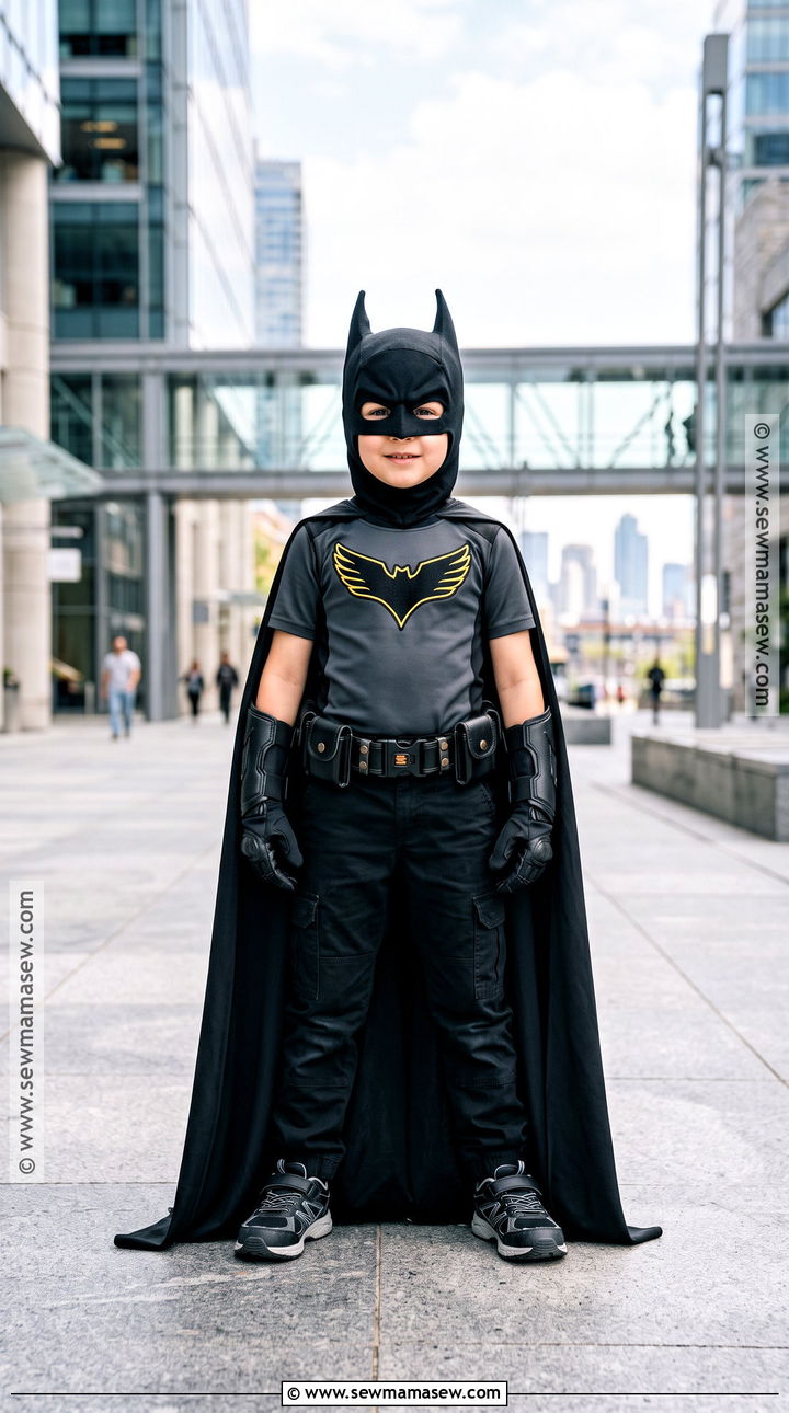 Batman Costume With Black Cape - 30 boys costume ideas