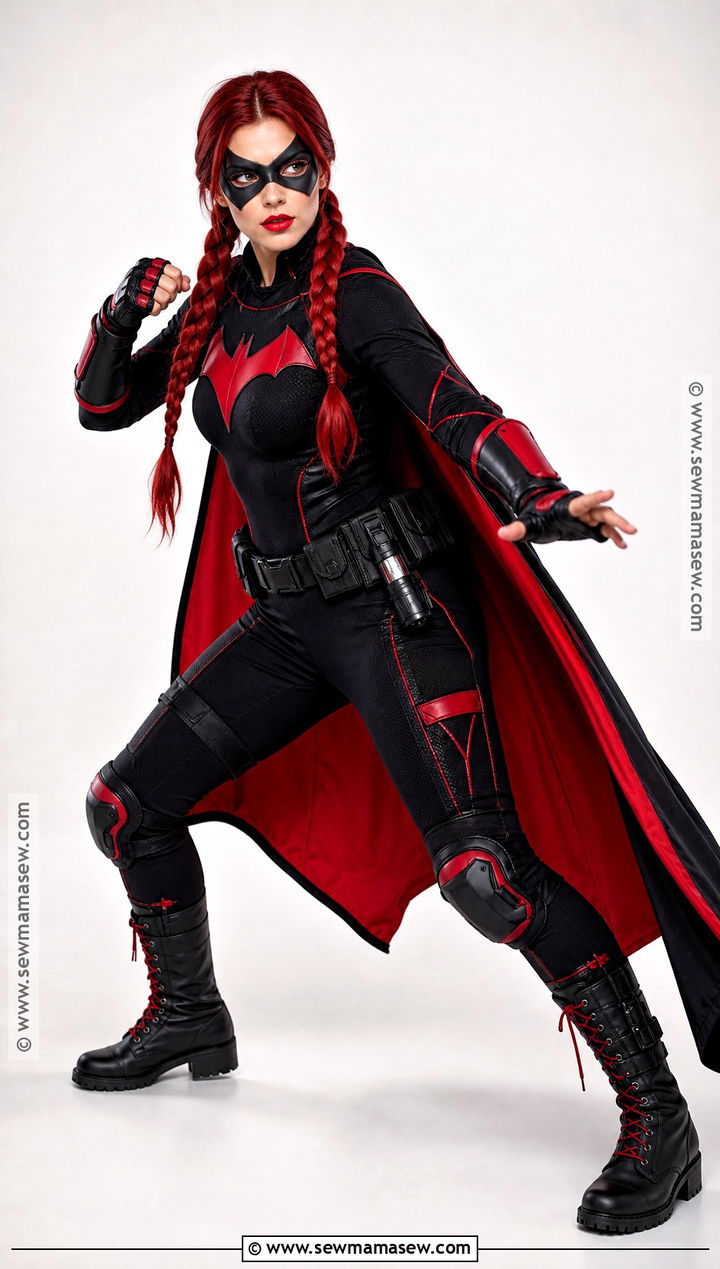 Batwoman Costume With Red Braids - 40 Batwoman Costume Ideas