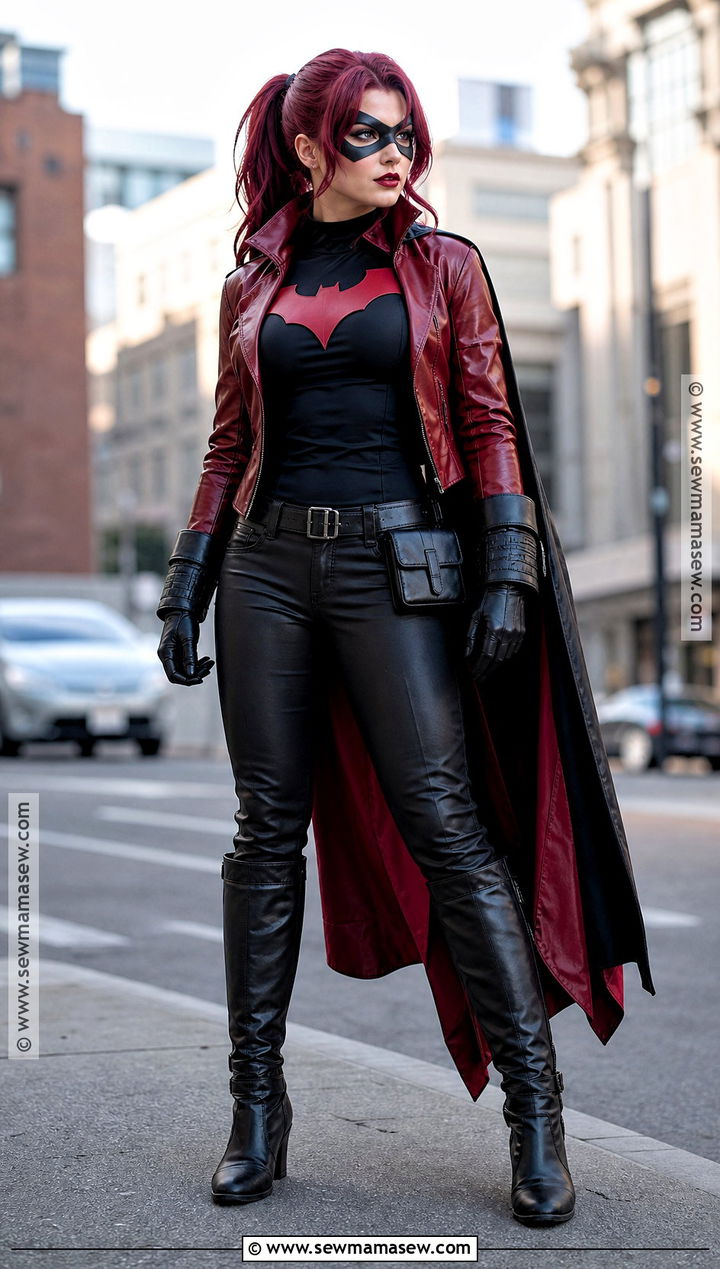 Batwoman Costume With Red Leather Jacket - 40 Batwoman Costume Ideas