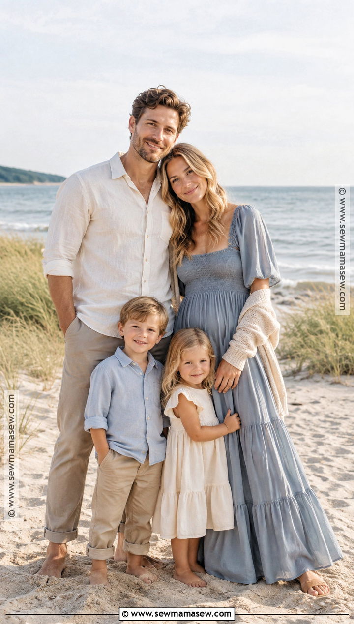 Beach September Family Photo Outfits - 20 family photo outfits september